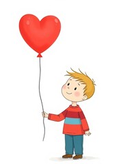 Child with Heart-Shaped Balloon