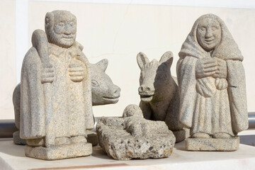 Evora, Portugal. Old folk-art manger scenes.