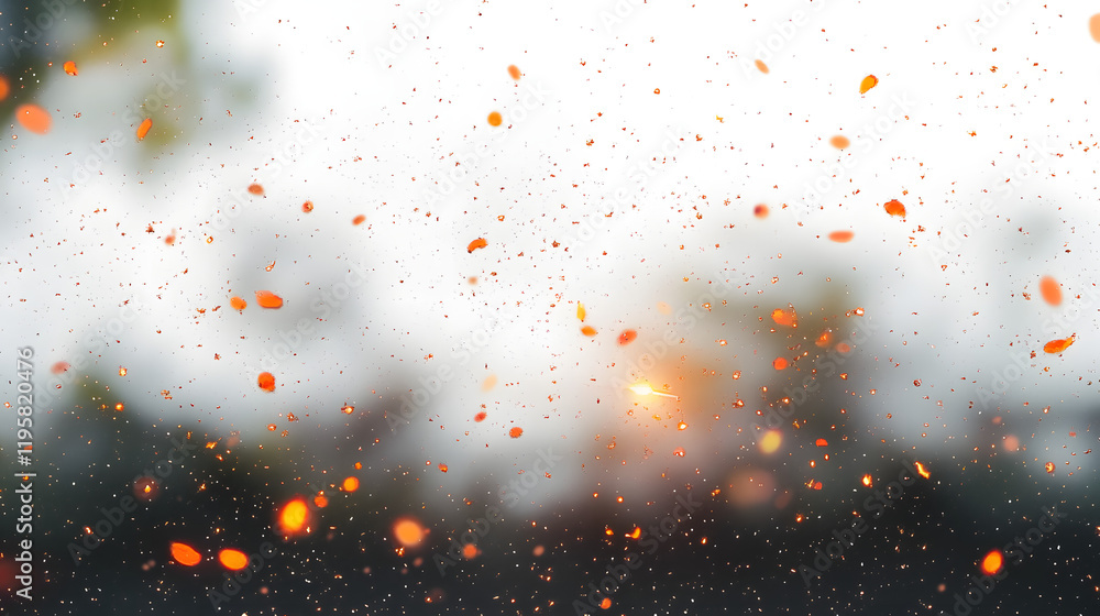 Poster floating embers sparks background png transparent. opacity or screen mode usage for overlay
