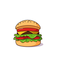 hamburger on white background