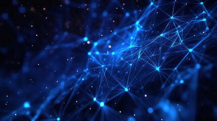 Fototapeta premium Abstract Blue Network Connections Illuminated