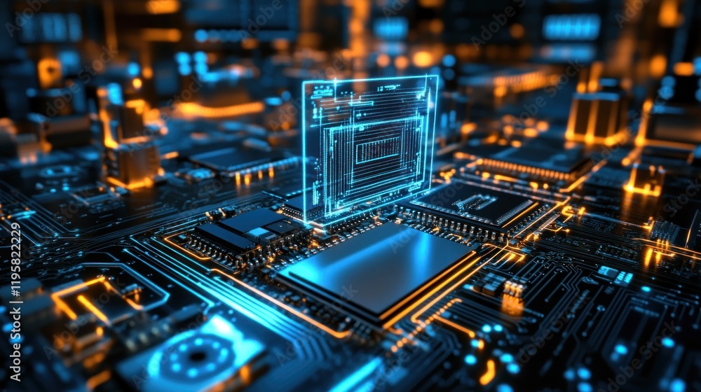Aufkleber Digital Circuitry Illuminates Advanced Computer Processing Power