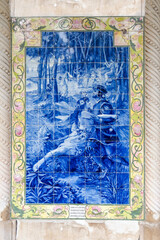 Lisbon, Portugal. Traditional Portuguese Azulejo ceramic tiles.
