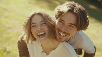 Fototapeta premium portrait of happy couple