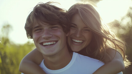 Fototapeta premium portrait of a couple smiling