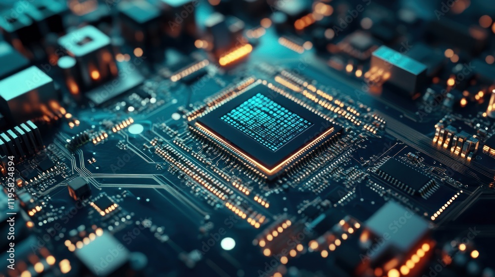 Aufkleber central processing unit on a circuit board