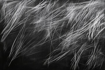 Obraz premium White charcoal crayon chalk textures on black board background.