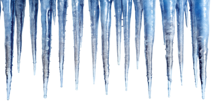 icicles on a blue background