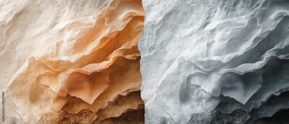 Aufkleber dynamic textures of crumpled paper and ocean waves create a unique double exposure experience