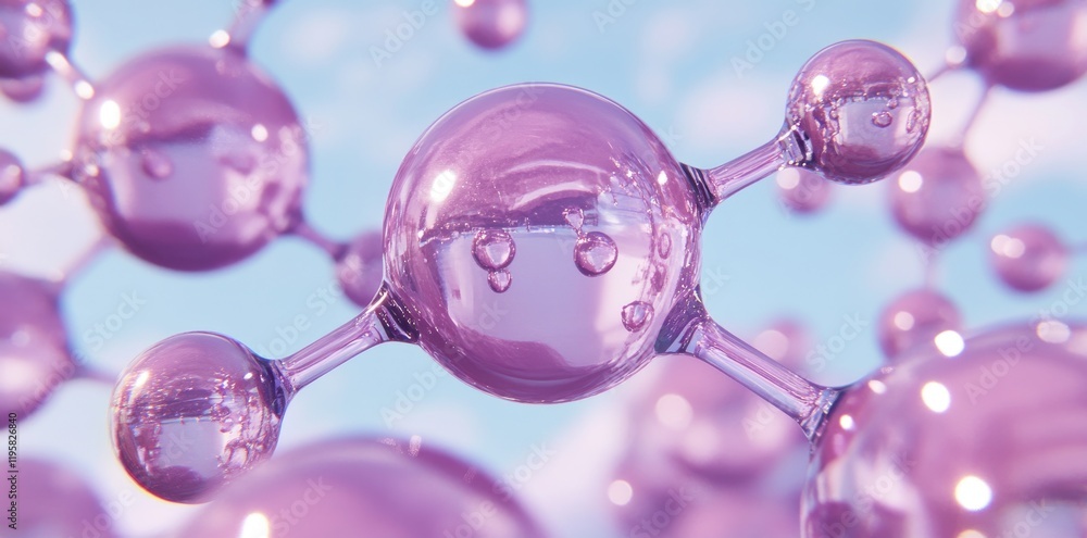 Aufkleber complex molecule 3d illustration. abstract molecular lattice with a cellular structure. transparent 