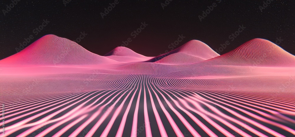 Poster big data concept with a blockchain 3d illustration. information waves and the global database. neura