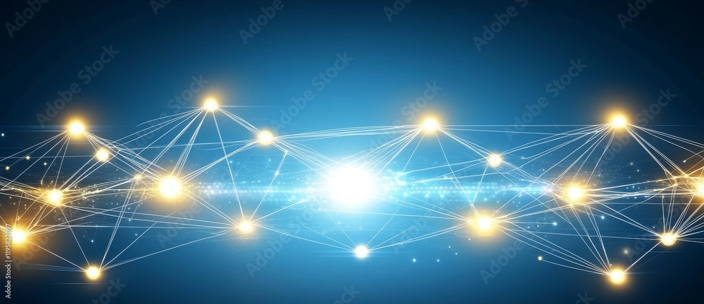 Poster ai and computer brain, embodying high technology and digital big data concepts. featuring neural net