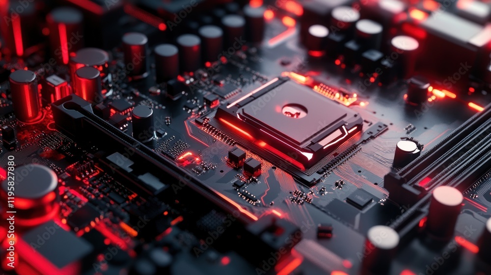 Aufkleber Illuminated Computer Motherboard Central Processing Unit