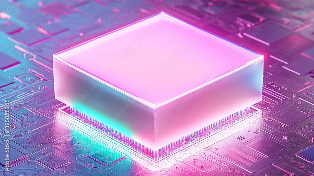 Poster cyber architecture 3d illustration encompassing nano and neuro technologies, internet structures, mi