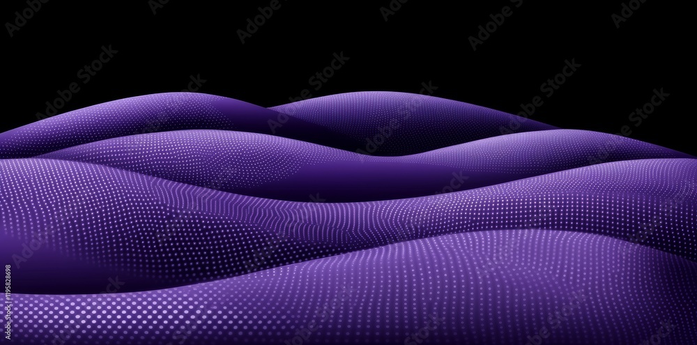 Poster hi-tech, sci-fi 3d illustration of an abstract musical beat. sound waves emerge in a field of big da