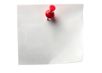 blank note paper with push pin