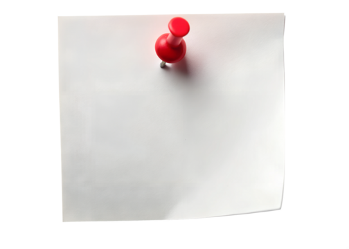 blank note paper with push pin