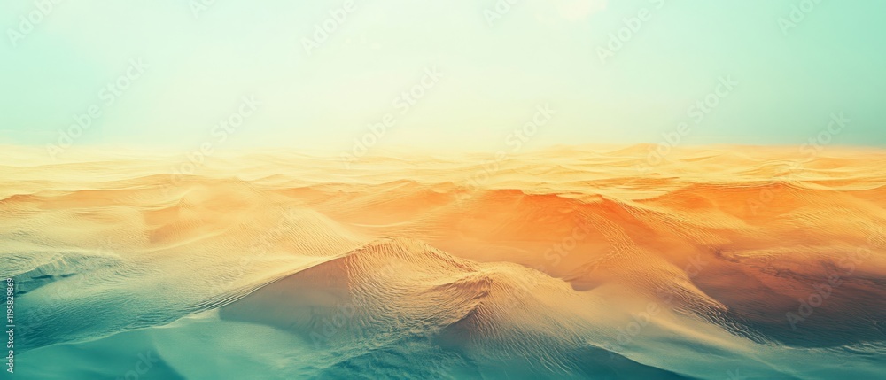 Aufkleber dynamic interplay of ocean waves and desert dunes creating a mesmerizing double exposure effect