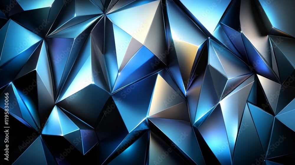 Poster neural network and innovation in high technology. a 3d illustration showcasing polygonal fields and 
