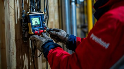 Male worker inspection at steel long pipes and pipe elbow in station oil factory during refinery valve of visual check record pipeline oil and gas