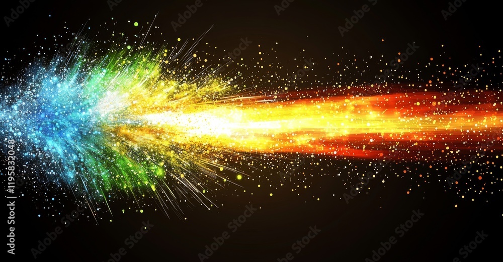 Poster a futuristic depiction of big data streams. the movement of digital data flow is highlighted. a 3d i