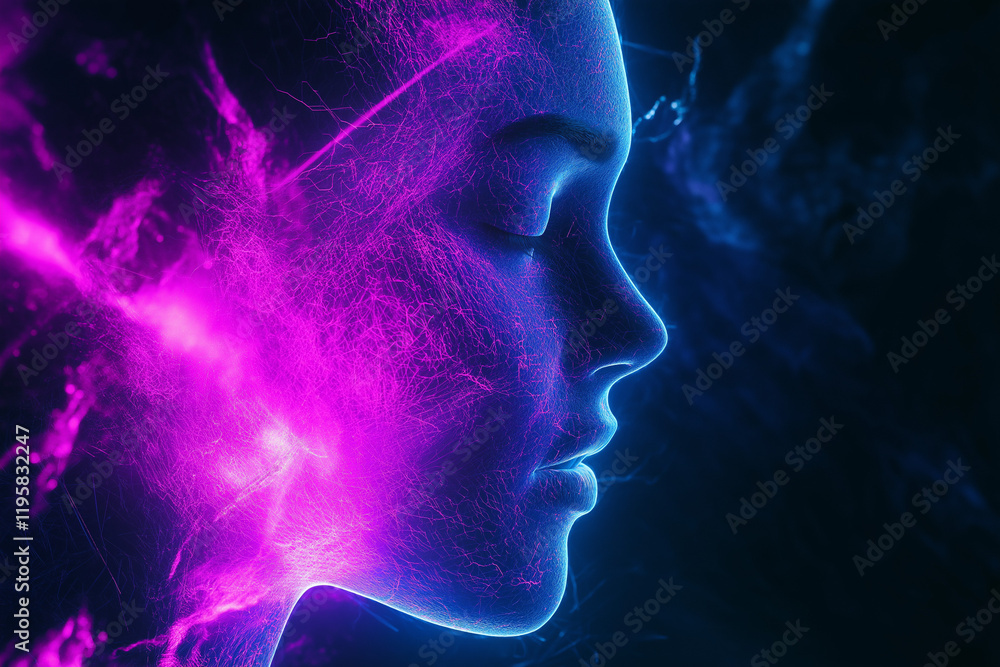 Poster futuristic hologram interface: blank space for your text and design elements. perfect for tech,