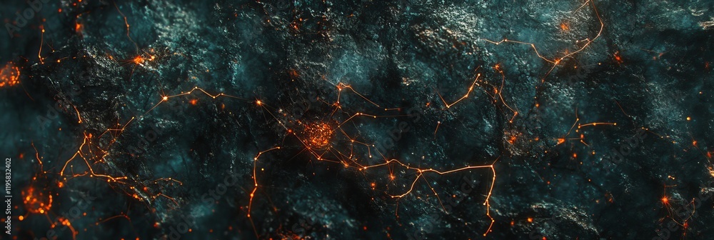 Poster data flow symbolizing informational infinity, intertwined with ai technology, digital communication,