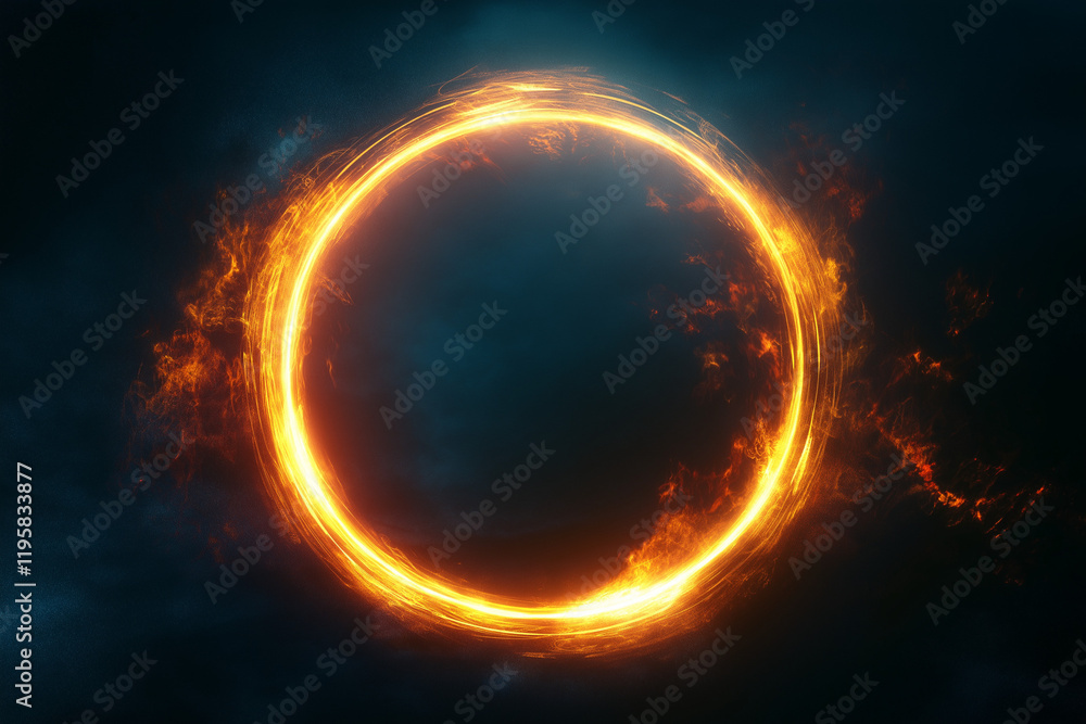 Poster magical glowing circle frame: soft ambient light, perfect for design projects and branding. add a