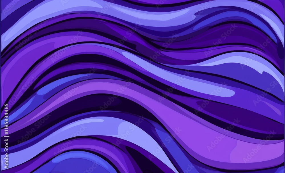 Poster wave-like feelings. soft, flowing surfaces captured in a 3d illustration, with strings twisted into 