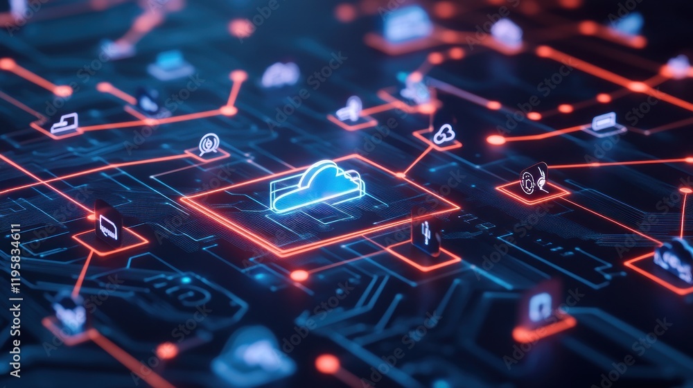 Poster Cloud Computing Network Digital Infrastructure System