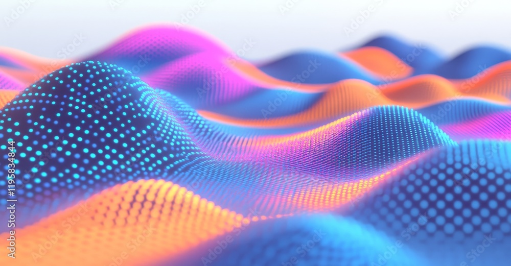 Poster a 3d illustration of a neural network embedded in a network of big data