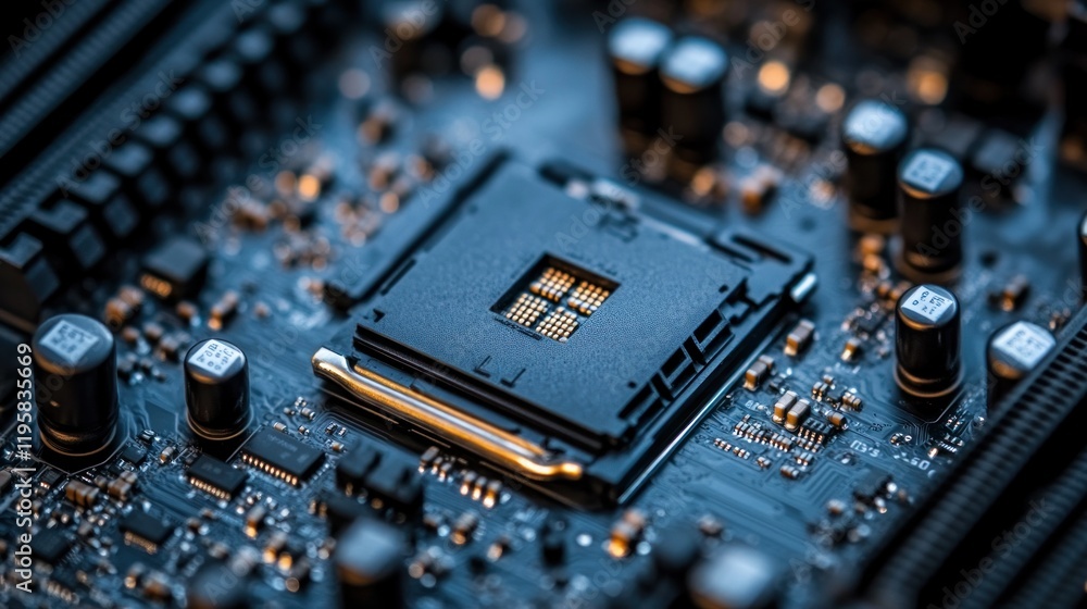 Aufkleber Close Up Of Computer Motherboard Central Processing Unit