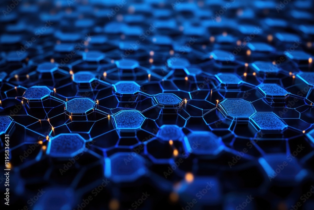 Poster a detailed close-up of a pattern made by light emitting diodes (leds) on nanostructures, highlightin