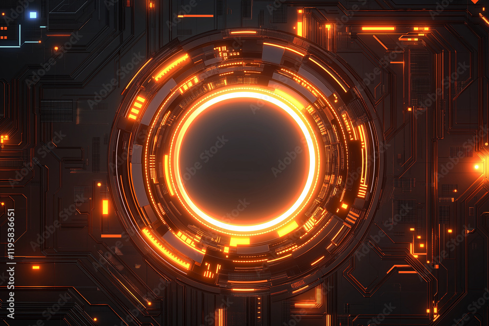 Poster abstract futuristic circuit board glow: tech background design for modern projects, websites, and