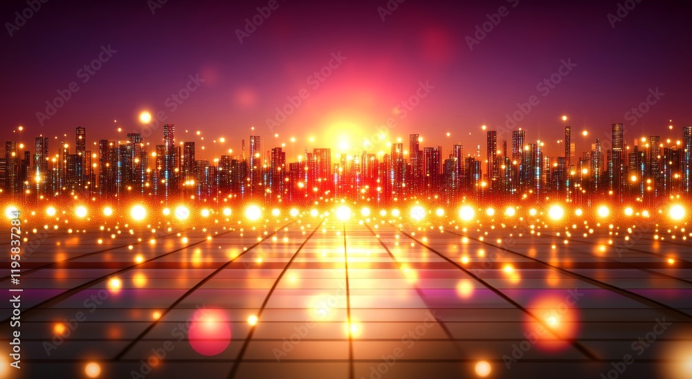 Poster neural network depicted in 3d. big data in abstract form. global database and stock elements. the ba