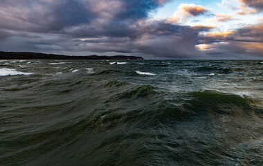 Storm on the Baltic Sea coast