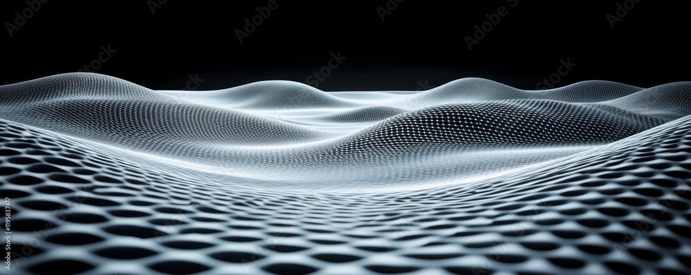Poster an exceptional 3d illustration depicting the interlacing and swirling of abstract forms, reflecting 