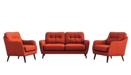 Modern Orange Sofa Set Living Room Furniture Armchairs Apartment Decor