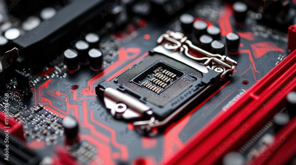 Aufkleber Closeup view of a computer motherboard cpu socket