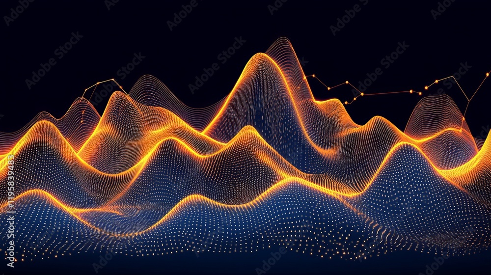 Aufkleber a 3d illustration featuring wavy lines and a colorful palettecoded information, current code, big da