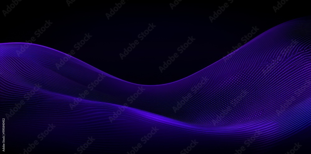 Poster a hi-tech, sci-fi 3d illustration portraying an abstract musical beat. sound waves intermingle with 