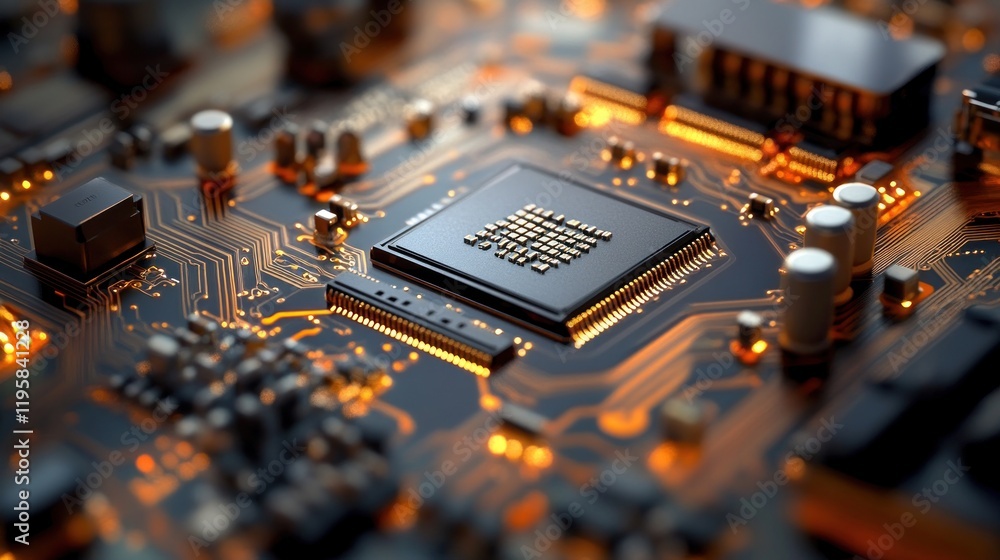 Poster Central Processing Unit on Circuit Board