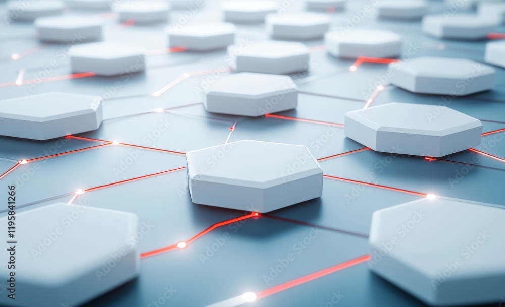 Poster in a 3d illustration, neural network, artificial matter, and ai are highlighted in an abstract high-