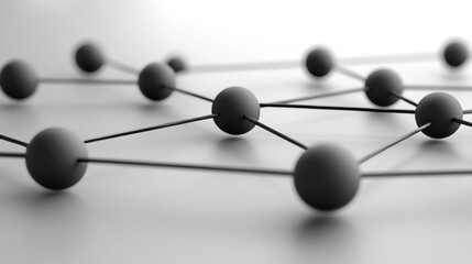 A 3D illustration in black and white polygons showcases neural network innovation in high technology