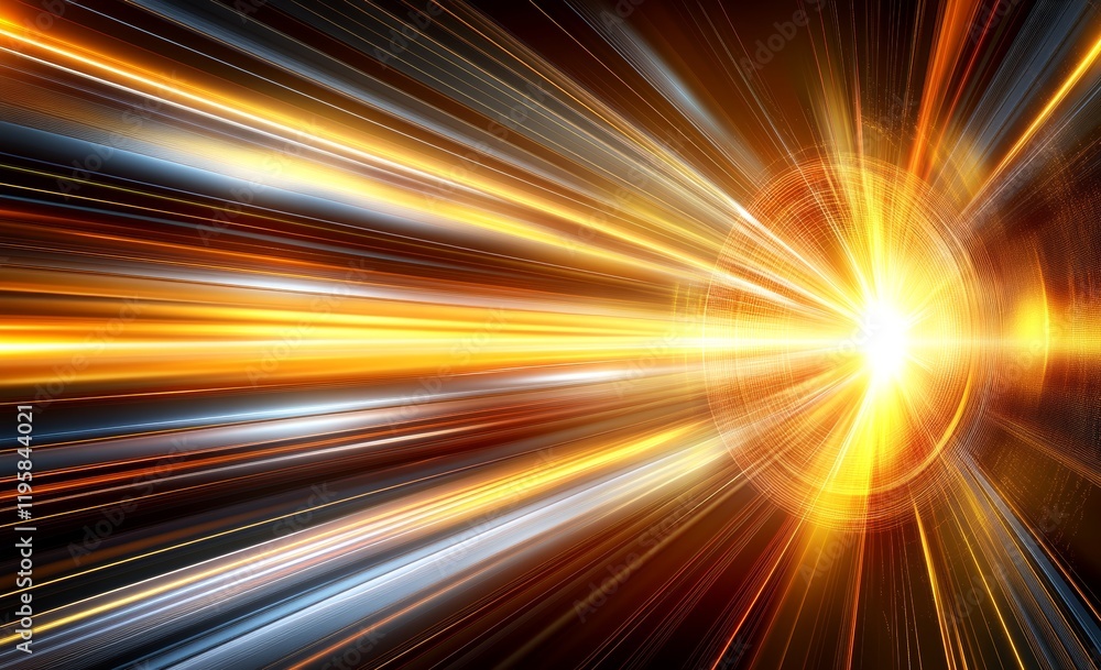 Poster visually engaging 3d artwork depicting an abstract tech background, emphasizing quantum computer arc