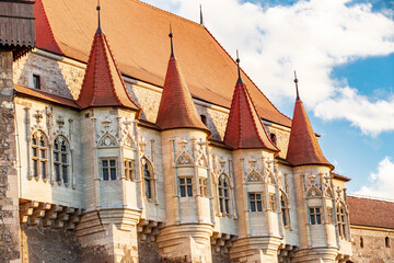 Fototapeta premium Romania, Hunedoara. Corvin Castle, Gothic-Renaissance castle, one of the largest castles in Europe.