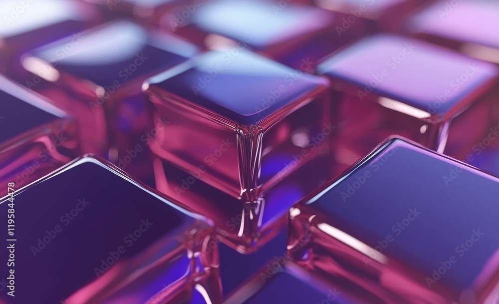 Poster the digital space, with information blocks assembled in nanostructures. an abstract 3d image showcas