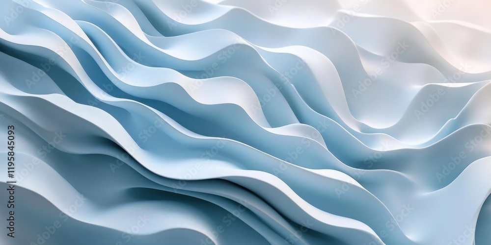 Poster soft blue waves flow gracefully across the surface, creating a serene and calming effect reminiscent