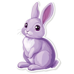 Obraz premium Minimalistic Purple Rabbit Design in Flat Vector Style