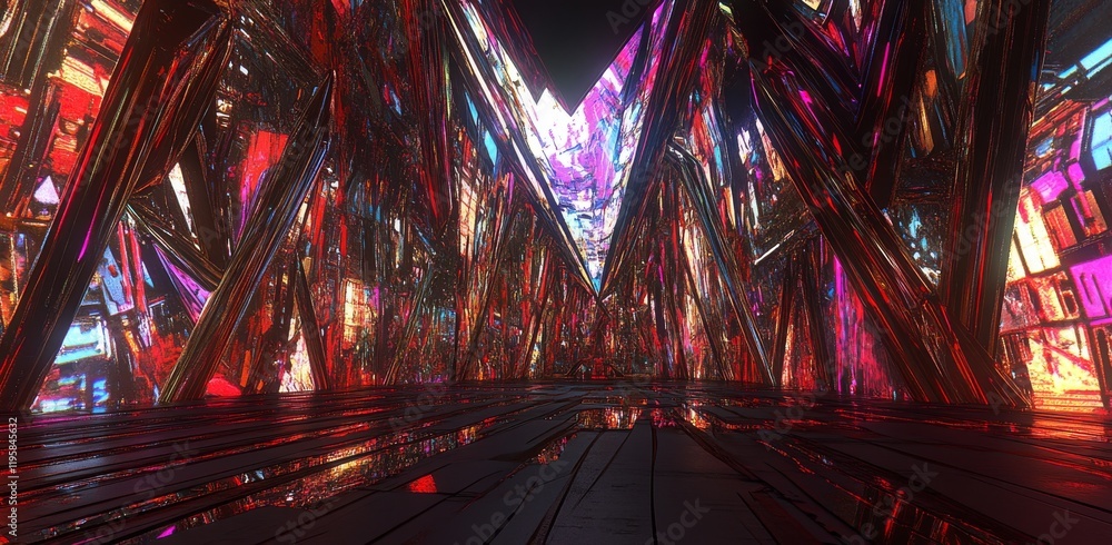 Aufkleber data stream intertwined with neural network drives digital business and stocks. 3d visualization of 